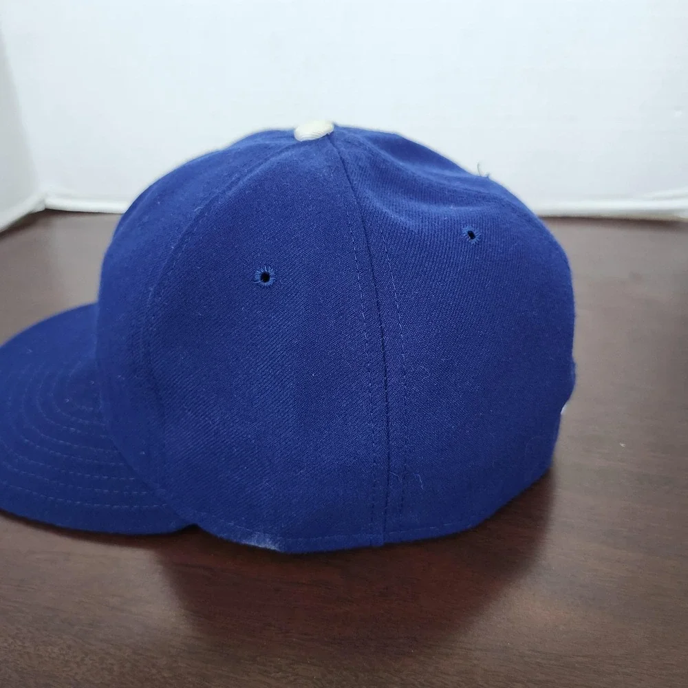 LOS ANGELES DODGERS NEW ERA MENS 7 1/2 BLUE MLB 59FIFTY FITTED ON-FIELD CAP EUC